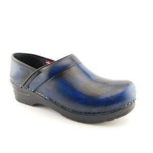Sanita Clogs Blue Black Mules Slide On Danish Original Professional Size 40 9.5